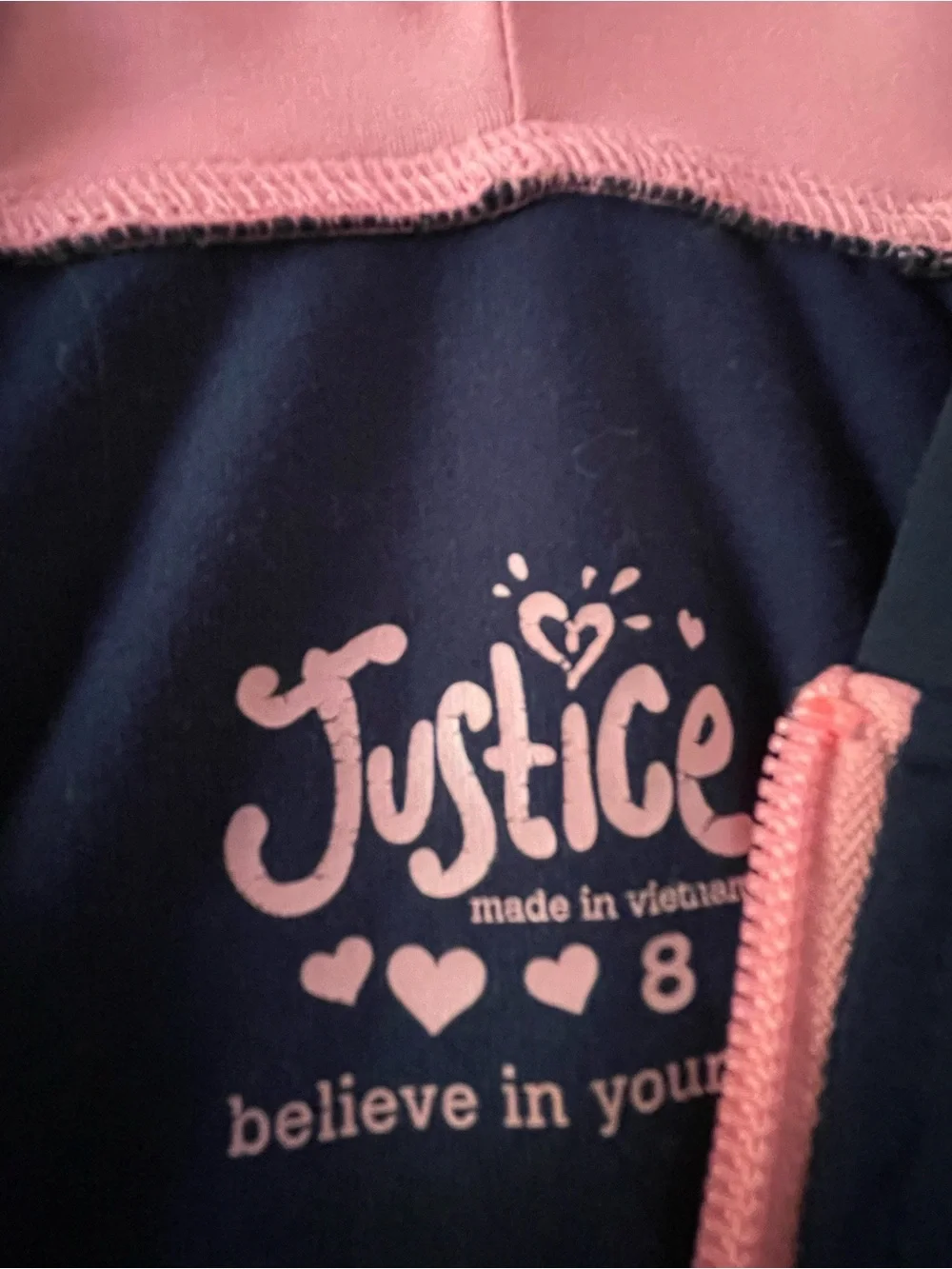 Justice and 90 degree by reflex Girls' 7-8 Hoodies in Navy, Pink & Gray